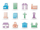 different kind of building and City icons - vector icon set