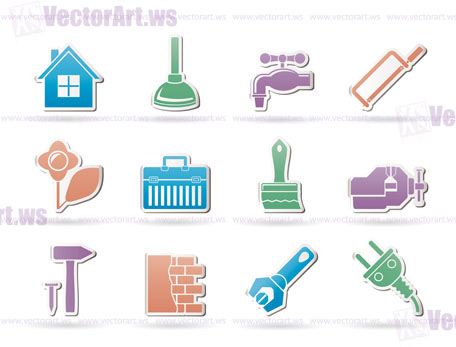 construction and do it yourself icons - vector icon set