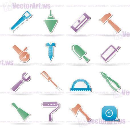 Construction and Building Tools icons - Vector Icon Set