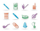 Smoking and cigarette icons - vector icon set