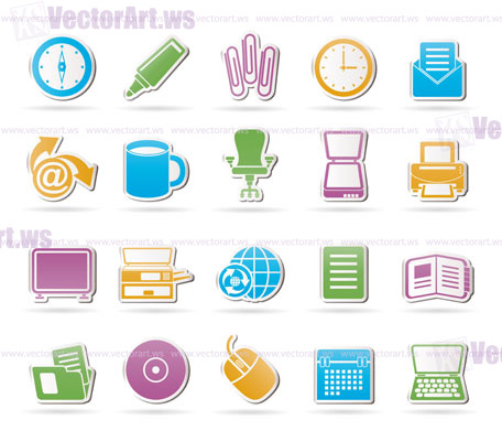 Business and Office tools icons - vector icon set 2