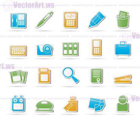 Office tools Icons - vector icon set 3