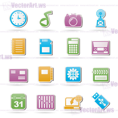 Phone Performance, Internet and Office Icons - Vector Icon Set