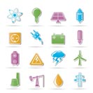 Power and electricity industry icons - vector icon set