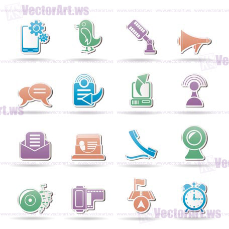 Mobile Phone and communication icons - vector icon set