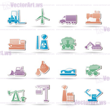 Business and industry icons - vector icon set