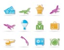 Airport and travel icons - vector icon set