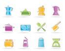 kitchen and household equipment icon - vector icon set