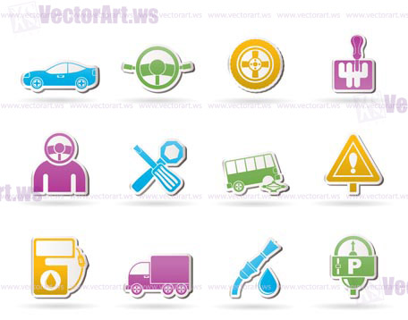 car services and transportation icons - vector icon set