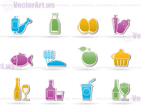 Food, drink and Aliments icons - vector icon set