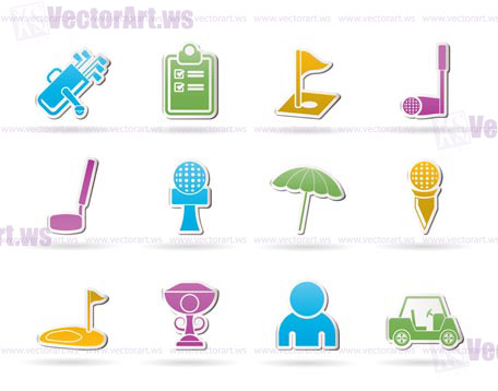 golf and sport icons - vector icon set