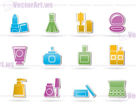 Cosmetic Industry and beauty icons - vector icon set