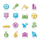 Car and transportation icons - vector icon set
