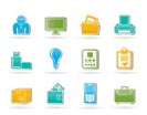 Business and office equipment icons - vector icon set