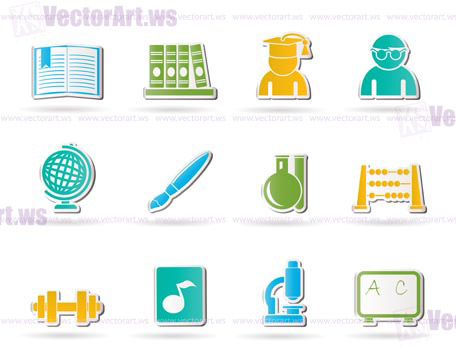 school and education icons - vector icon set