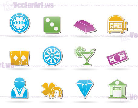 casino and gambling icons - vector icon set