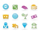 casino and gambling icons - vector icon set