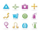 car and transportation equipment icons - vector icon set