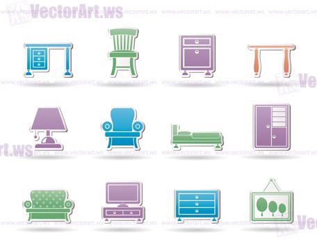 Home Equipment and Furniture icons - vector icon set