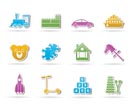Different Kinds of Toys Icons - Vector Icon Set