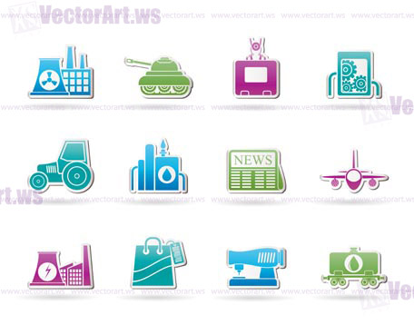 Business and industry icons - vector icon set