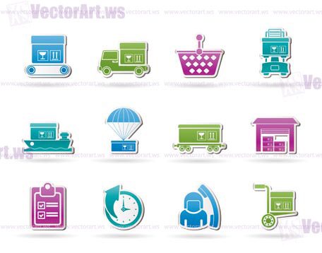 Logistic, cargo and shipping icons - vector icon set