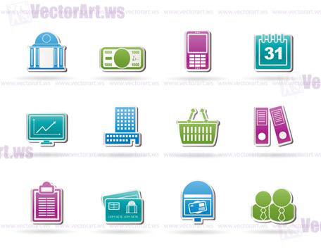 Business and finance icons - vector icon set