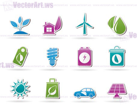 Green and Environment Icons - vector icon set