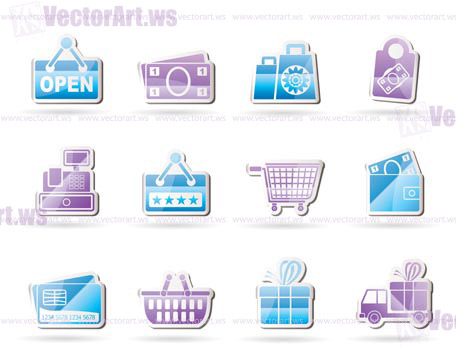 shopping and retail icons - vector icon set