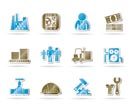 Business, factory and mill icons - vector icon set