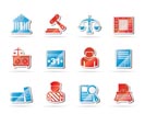 Justice and Judicial System icons - vector icon set