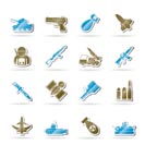 Army, weapon and arms Icons - vector icon set