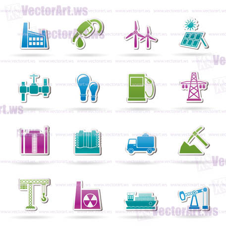 Business and industry icons - vector icon set