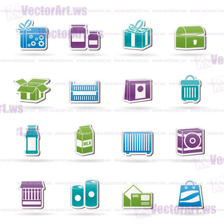 different kind of package icons - vector icon set