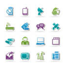 Communication, connection  and technology icons - vector icon set