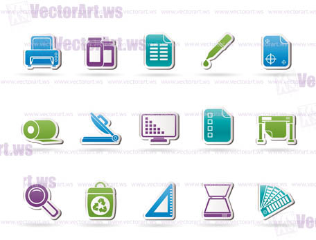 Commercial print icons - vector icon set