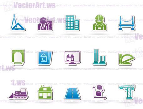 architecture and construction icons - vector icon set