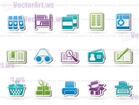 Library and books Icons - vector icon set