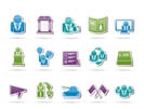 Politics, election and political party icons - vector icon set