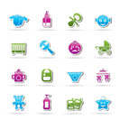 Baby, children and toys icons - vector icon set