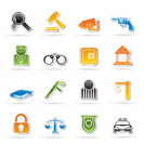 Law, Police and Crime icons - vector icon set Law, Police and Crime icons - vector icon set