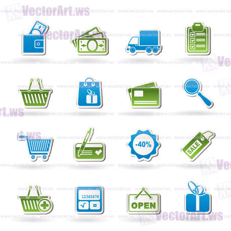 Shopping and website icons - vector icon set