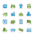 social networking and communication icons - vector icon set