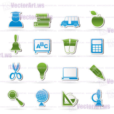 education and school icons - vector icon set