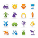 Agriculture and farming icons - vector icon set