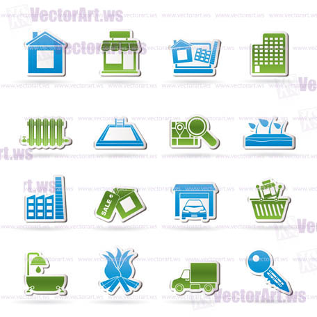 Real Estate and building icons - Vector Icon Set