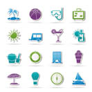 Vacation and holiday icons - vector icon set