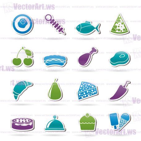 Different kind of food icons - vector icon set