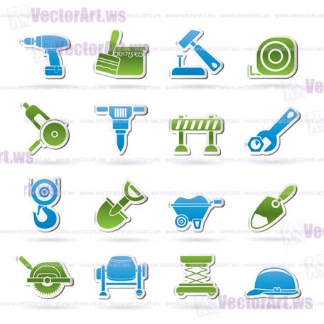 building and construction icons - vector icon set