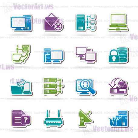 Computer Network and internet icons - vector icon set